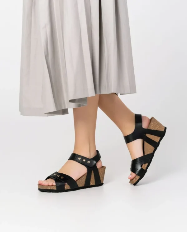 Yokono Wedge Sandal CADIZ-303 Black Cheap