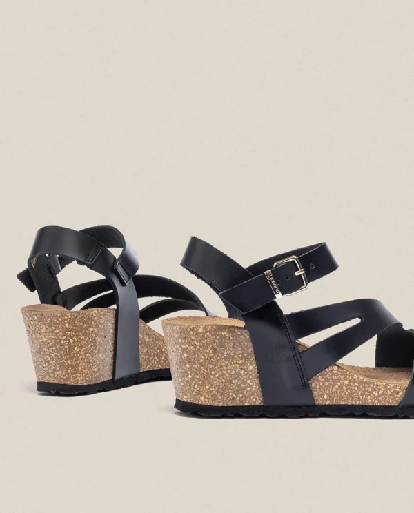 Yokono Wedge Sandal CADIZ-302 Black Hot