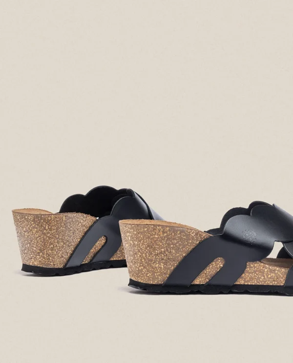 Yokono Wedge Sandal CADIZ-300 Black New