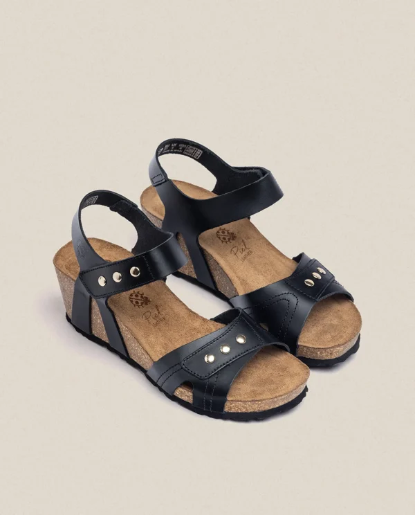 Yokono Wedge Sandal CADIZ-303 Black Cheap