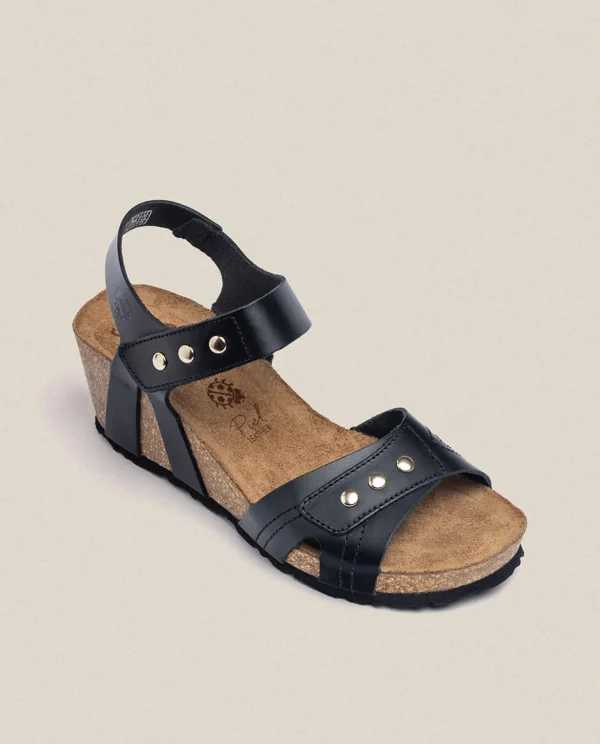 Yokono Wedge Sandal CADIZ-303 Black Cheap