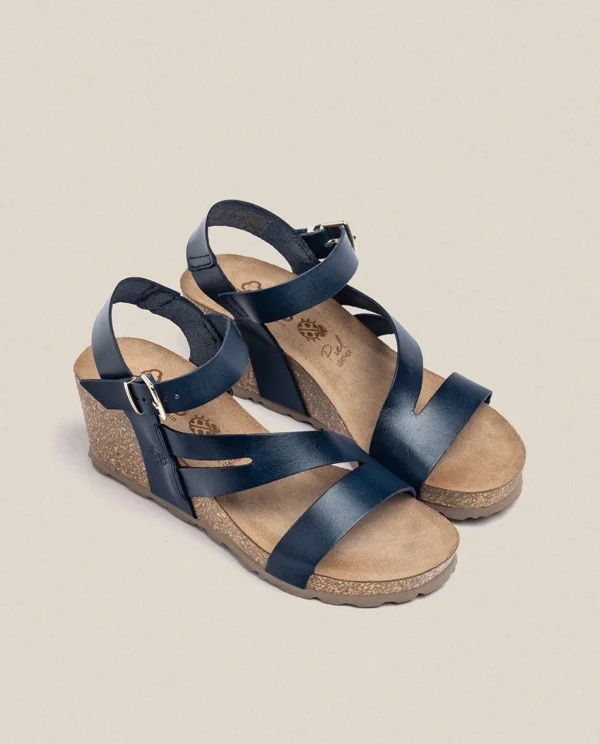 Yokono Wedge Sandal CADIZ-302 Blue Best