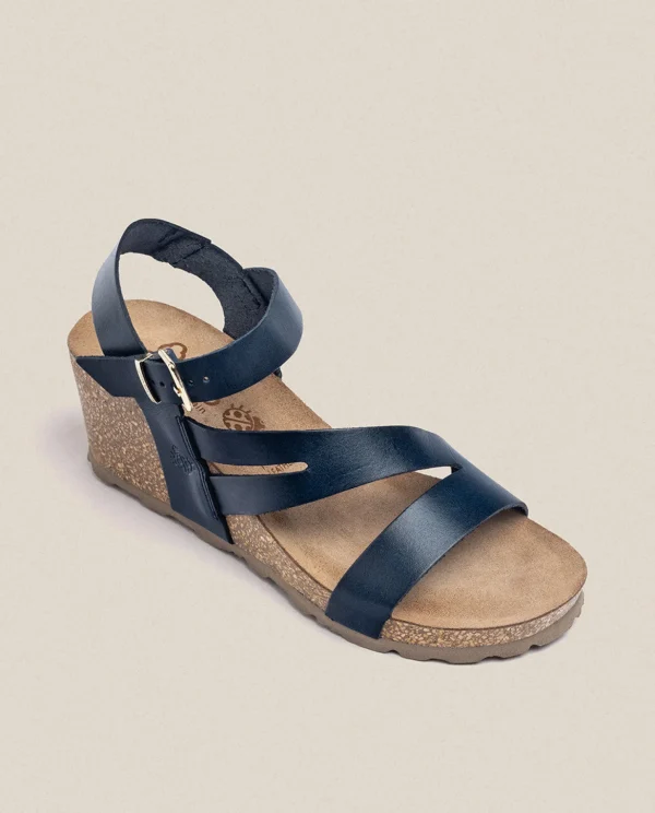 Yokono Wedge Sandal CADIZ-302 Blue Best