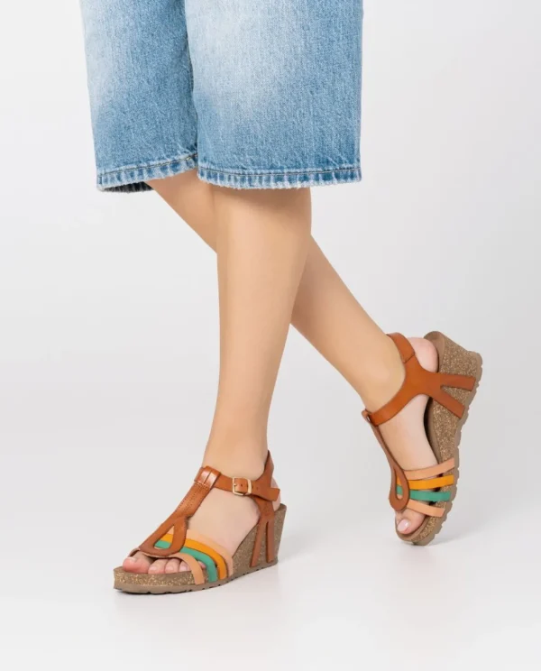 Yokono Wedge Sandal CADIZ-301 Brown Flash Sale