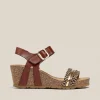 Yokono Wedge Sandal CADIZ-306 Brown Cheap