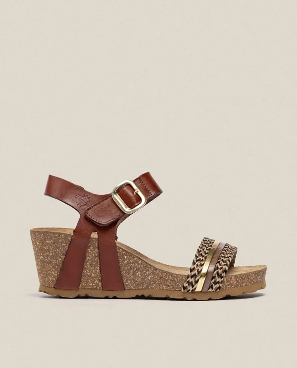 Yokono Wedge Sandal CADIZ-306 Brown Cheap