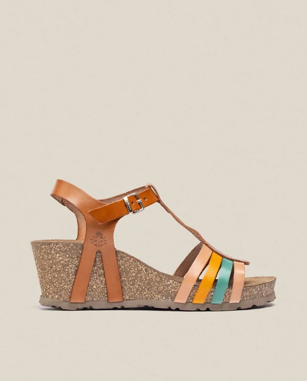 Yokono Wedge Sandal CADIZ-301 Brown Flash Sale