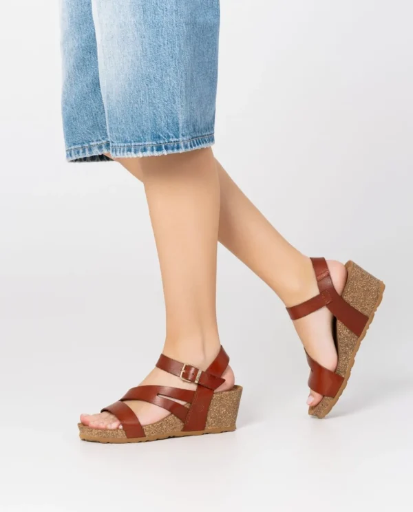 Yokono Wedge Sandal CADIZ-302 Brown Hot