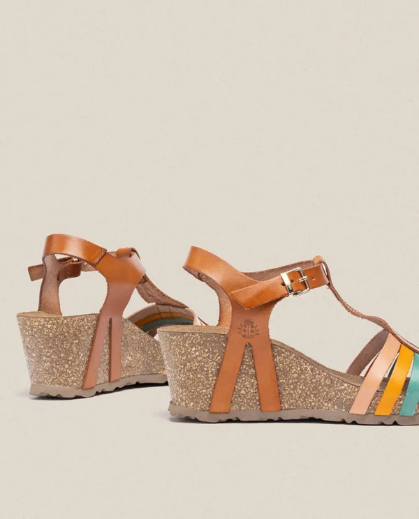 Yokono Wedge Sandal CADIZ-301 Brown Flash Sale