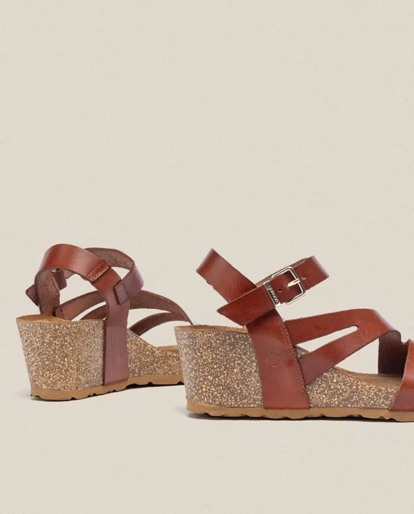 Yokono Wedge Sandal CADIZ-302 Brown Hot