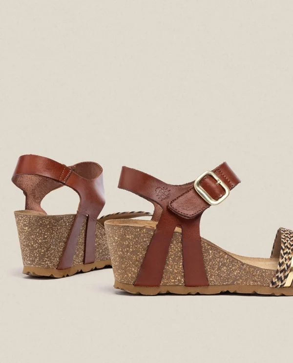 Yokono Wedge Sandal CADIZ-306 Brown Cheap