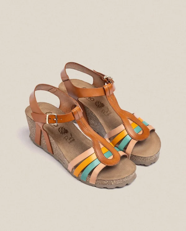 Yokono Wedge Sandal CADIZ-301 Brown Flash Sale