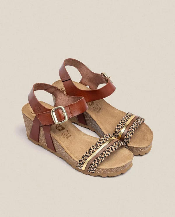 Yokono Wedge Sandal CADIZ-306 Brown Cheap