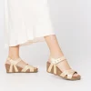 Yokono Wedge Sandal CADIZ-303 Gold Outlet