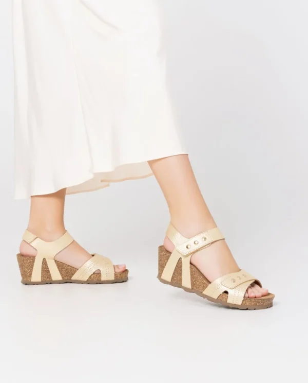 Yokono Wedge Sandal CADIZ-303 Gold Outlet