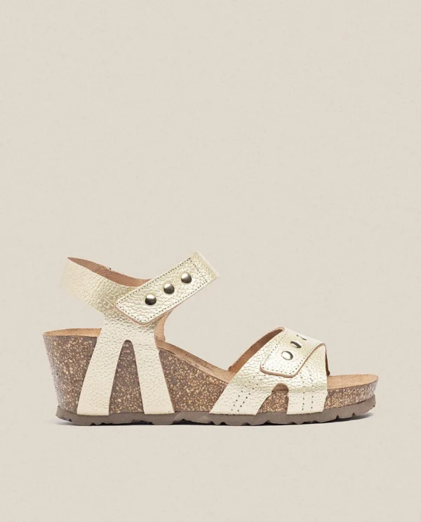 Yokono Wedge Sandal CADIZ-303 Gold Outlet