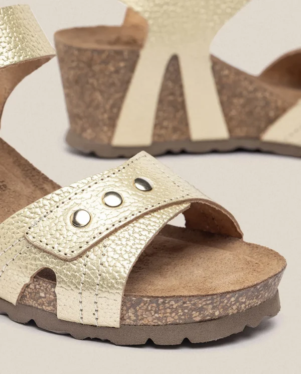 Yokono Wedge Sandal CADIZ-303 Gold Outlet