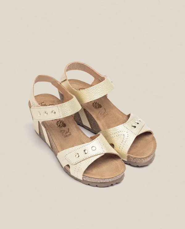 Yokono Wedge Sandal CADIZ-303 Gold Outlet