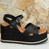 Yokono Wedge Sandal LANZAROTE-003 Black Sale