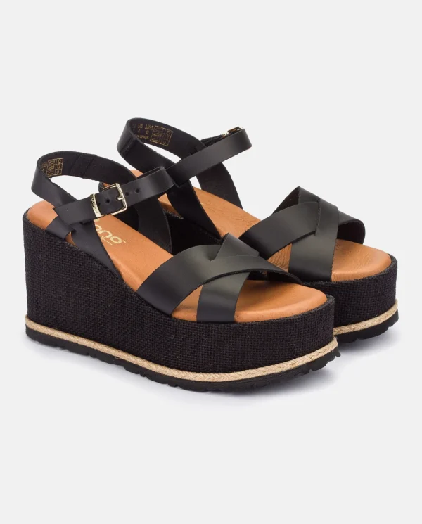 Yokono Wedge Sandal LANZAROTE-003 Black Sale