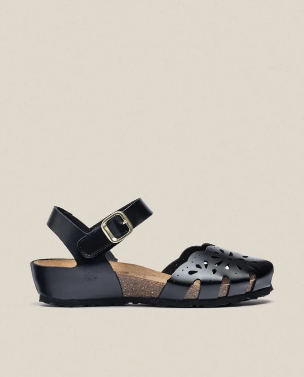 Yokono Wedge Sandal MONACO-047 Black Cheap