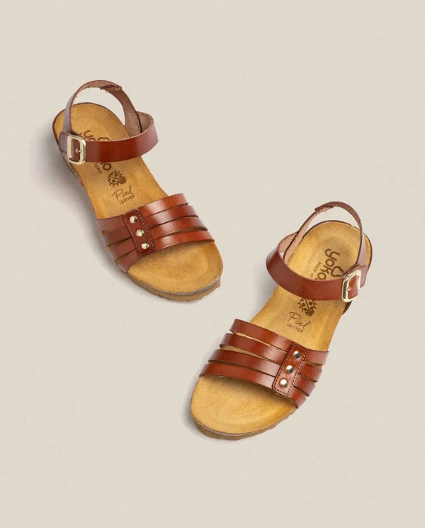 Yokono Wedge Sandal MONACO-051 Brown New