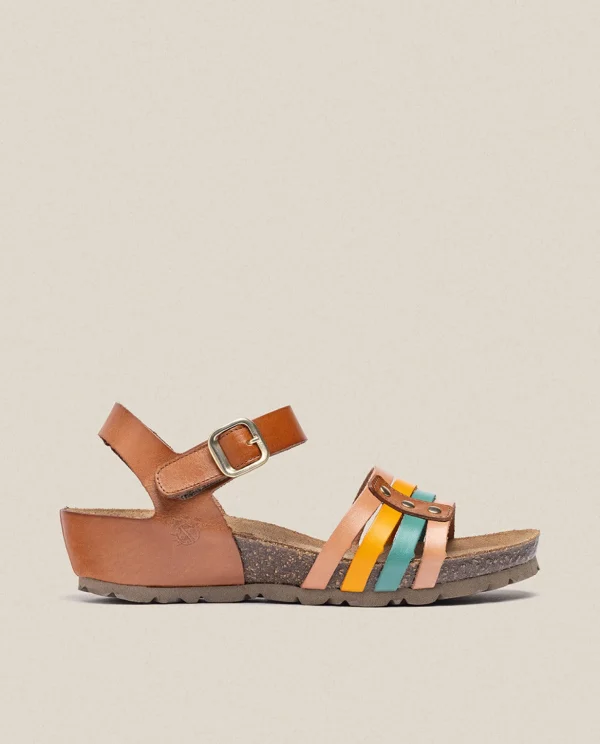 Yokono Wedge Sandal MONACO-051 Brown Clearance