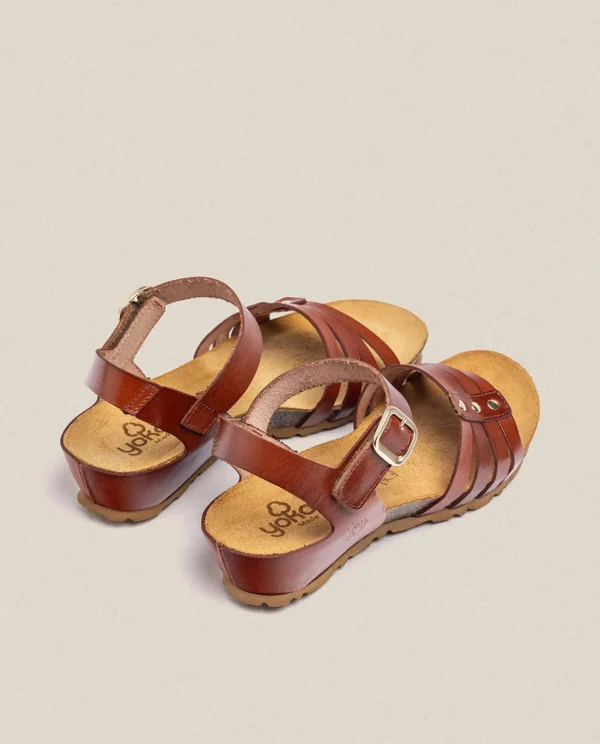 Yokono Wedge Sandal MONACO-051 Brown New