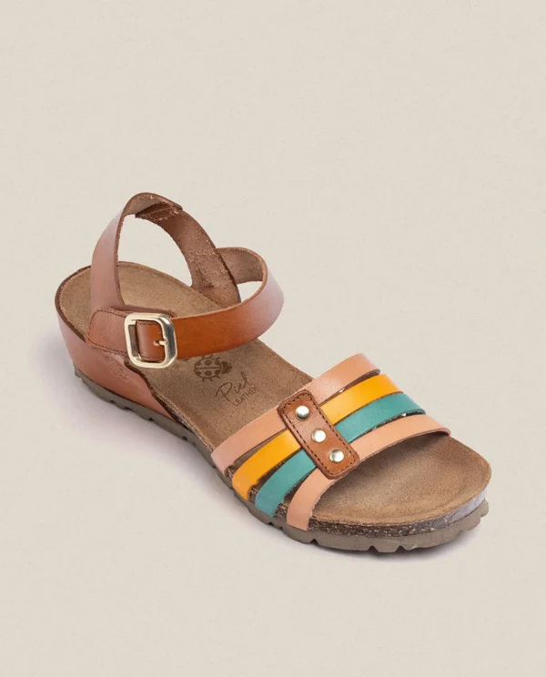 Yokono Wedge Sandal MONACO-051 Brown Clearance