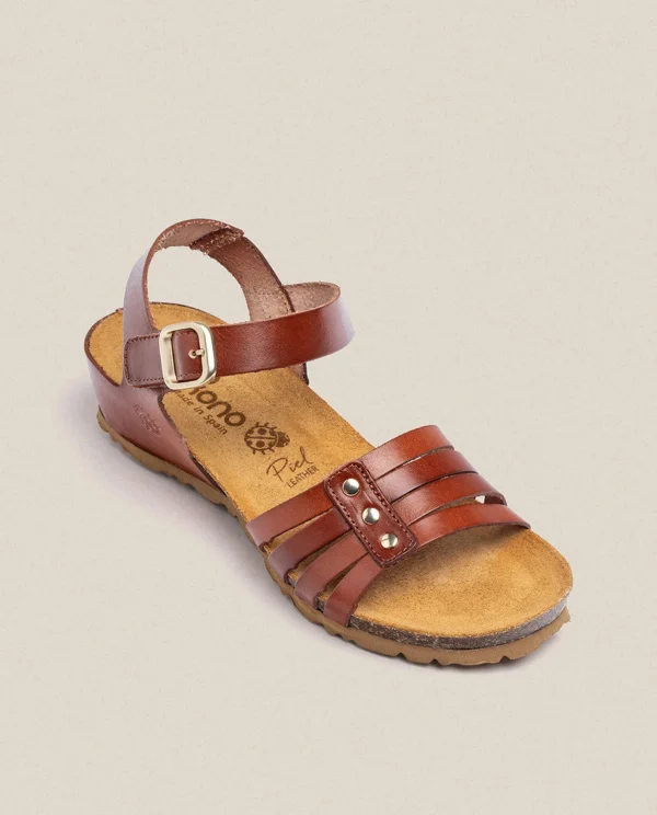 Yokono Wedge Sandal MONACO-051 Brown New