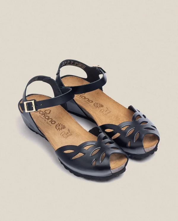 Yokono Wedged Sandal MONACO-003 Black Best