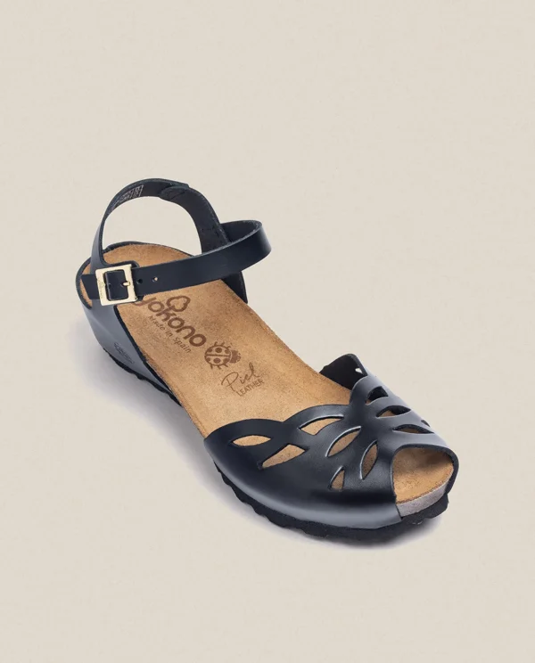 Yokono Wedged Sandal MONACO-003 Black Best