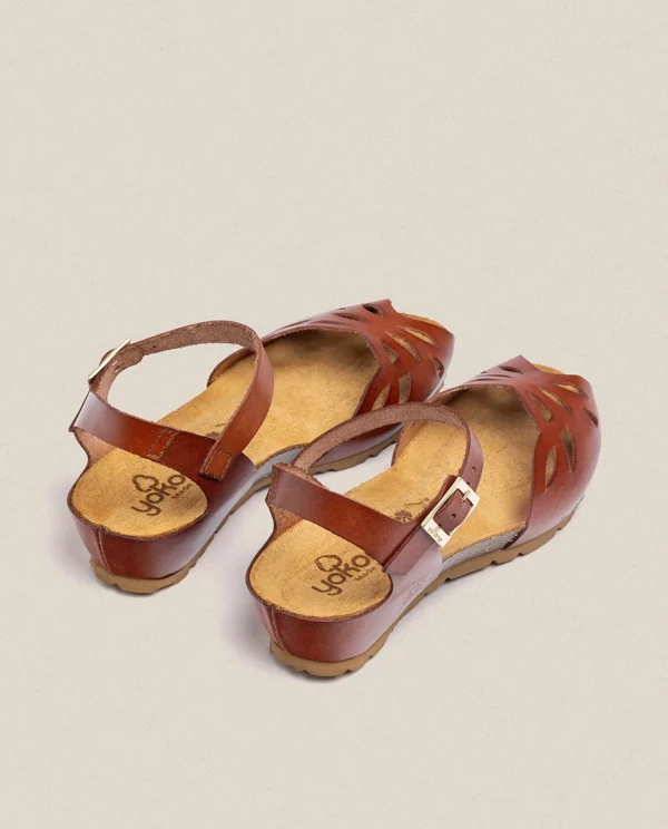 Yokono Wedged Sandal MONACO-003 Brown Best